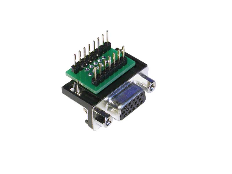 D-Sub Adapters, high-density 15-pin socket (VGA, SVGA), 90 deg.