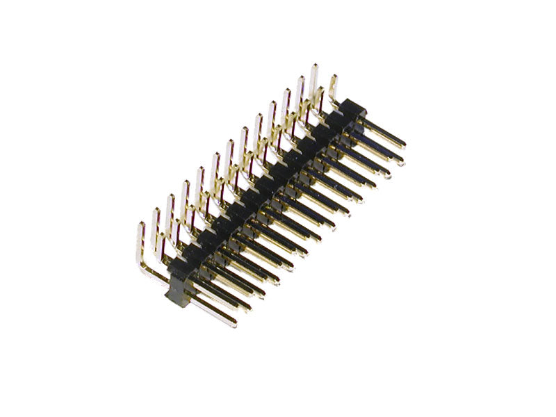 header, male, dual row, right-angle, 20-pin